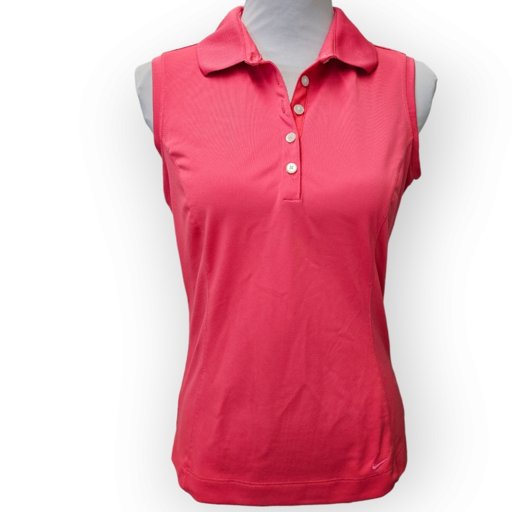 Nike Golf Dri-FIT Sleeveless Polo Size Small Pink